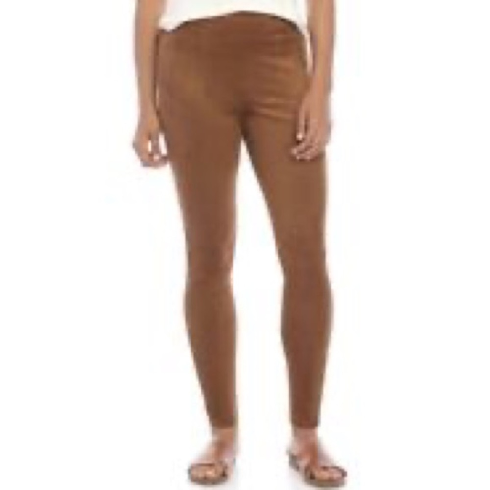 Nordstrom Wonderly velvet leggings in cognac